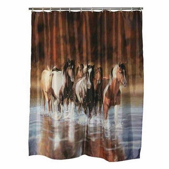 Rivers Edge Products 768V Shultz Horse Shower Curtain