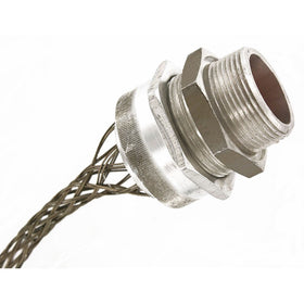 Leviton L7728 1-1/2-Inch, Straight, Male, Aluminum Body, Deluxe Cord Sealing Strain-Relief, .750 to .875 Cord Range
