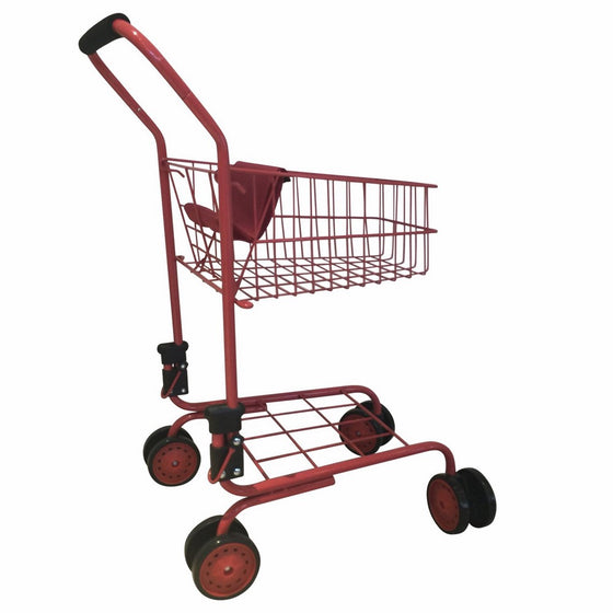 The New York Doll Collection Toy shopping cart for kids and toddler - Pretend Play - Folds for Storage Metal Frame