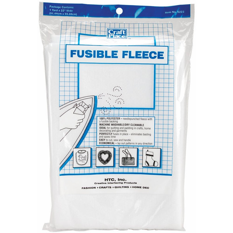 HTC 5223 Fusible Fleece, 36 by 22-Inch, White