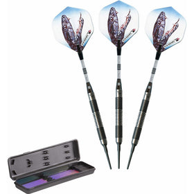 Elkadart Black Mamba 80% Tungsten Soft Tip Darts with Storage/Travel Case, 18 Grams