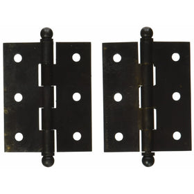 Deltana CH2520U10B Solid Brass 2-1/2-Inch x 2-Inch Cabinet Hinge with Ball Tips