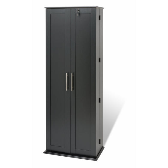 Prepac Grande Locking Media Storage Cabinet with Shaker Doors Storage Cabinet, Black