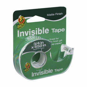 Duck Brand Matte Finish Invisible Tape With Dispenser, 3/4-Inch x 650 Inches, Single Roll (1358685)