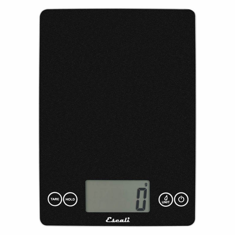 Escali 157BO Arti Glass Digital Scale, 9" x 6.5" x 0.75", Black Obsidian