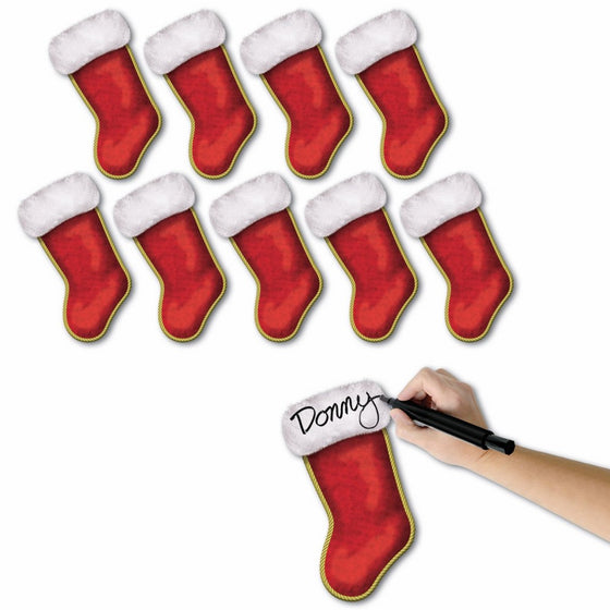 Beistle 10-Pack Mini Christmas Stocking Cutouts, 7-1/4-Inch