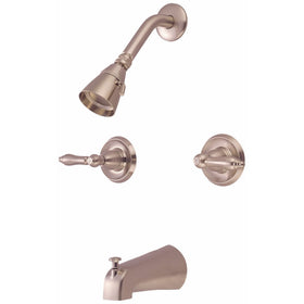 Hardware House 124737 2-Handle Tub and Shower Mixer and Brass and Copper Waterways, Satin Nickel