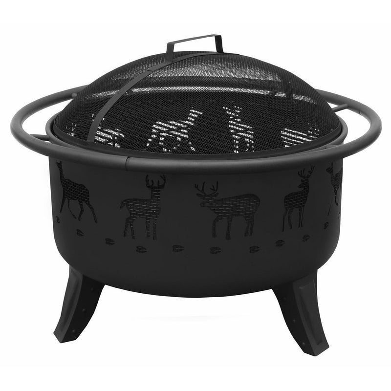 Landmann USA 23192 Patio Lights Deer Tracks Fire Pit, Black