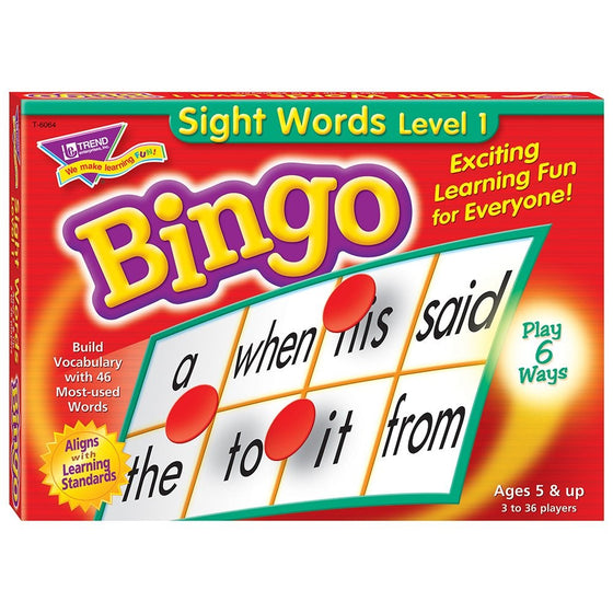 Trend Young Learner Bingo Game, Sightwords (T6064)
