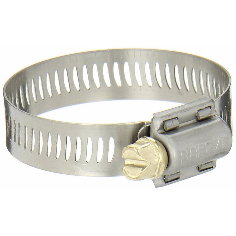 Breeze Power-Seal Stainless Steel Hose Clamp, Worm-Drive, SAE Size 28, 1-5/16" to 2-1/4" Diameter Range, 1/2" Bandwidth (Pack of 10)