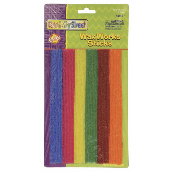 Chenille Kraft Wax Works Sticks Hot Colors, 48-Piece