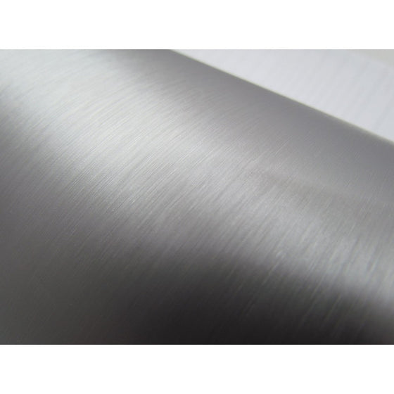 SILVER BRUSHED ALUMINUM VINYL WRAP 12" X 60" PROFESSIONAL GRADE WITH AIR RELEASE POCKETS BUBBLE FREE