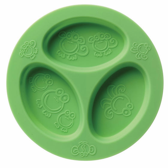 oogaa Silicone Baby and Toddler Divided Plate - Green