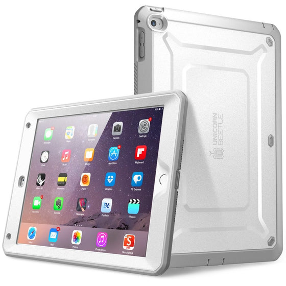 iPad Air 2 Case, SUPCASE [Heavy Duty] Apple iPad Air 2 Case [2nd Generation] 2014 Release [Unicorn Beetle PRO Series] Full-body Rugged Hybrid Protective Case with Built-in Screen Protector (White)