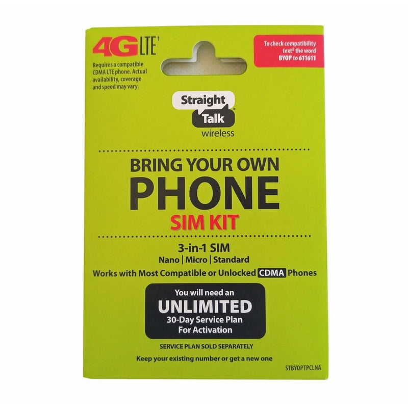 Straight Talk Verizon 4G LTE 3G CDMA Bring Your Own Phone Activation Kit