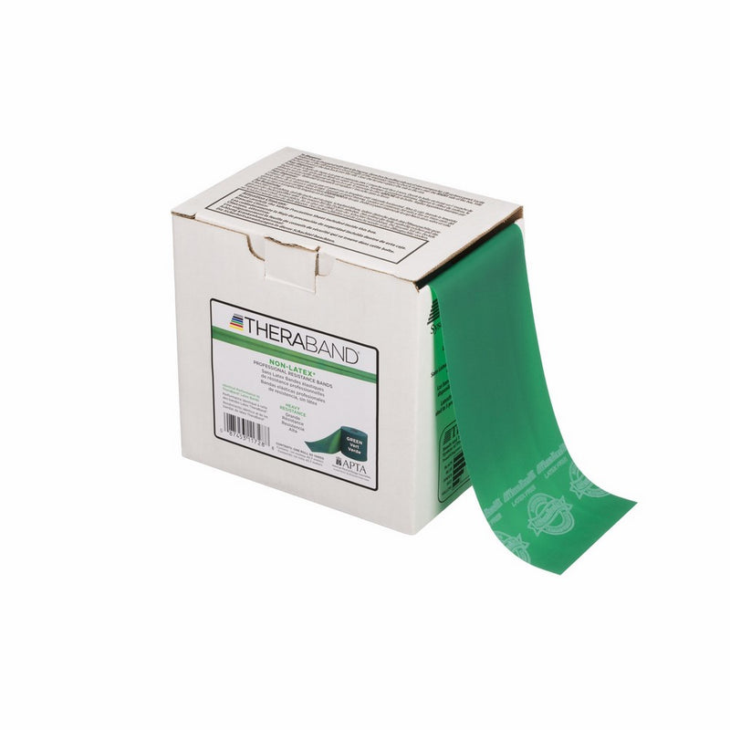 TheraBand Resistance Band 50 Yard Roll, Heavy Green Non-Latex Professional Elastic Bands For Upper & Lower Body Exercise, Physical Therapy, Pilates, & Rehab, Dispenser Box, Intermediate Level 1
