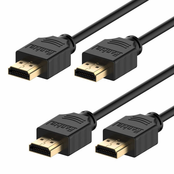 HDMI Cable, Rankie 2-Pack 6FT Latest Standard HDMI 2.0 HDTV Cable - Supports Ethernet, 3D, 4K and Audio Return (Black) - R1108