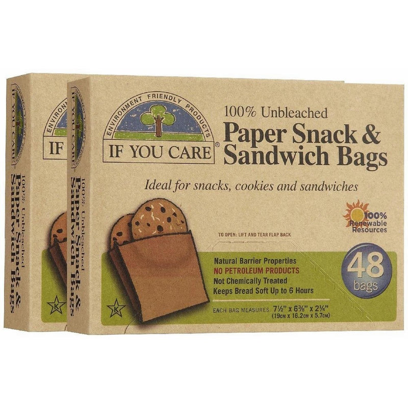 If You Care 100% Unbleached Paper Snack & Sandwich Bags, 48ct, 2pk