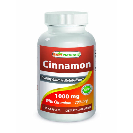 Best Naturals Cinnamon with chromium 1000 mg 180 Capsules