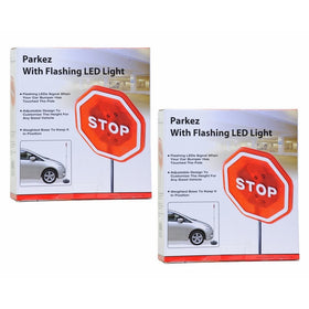 Parkez Flashing LED Light Parking Stop Sign For Garage, 2 pack