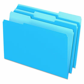 Pendaflex Two-Tone Color File Folders, Legal Size, Blue, 1/3 Cut, 100/BX (153 1/3 BLU)