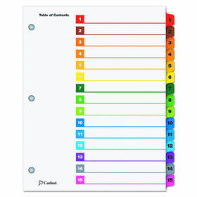 Cardinal by TOPS Products OneStep Index System, 15-Tab, Numbered, Multi-Color, 1 Set (61518)