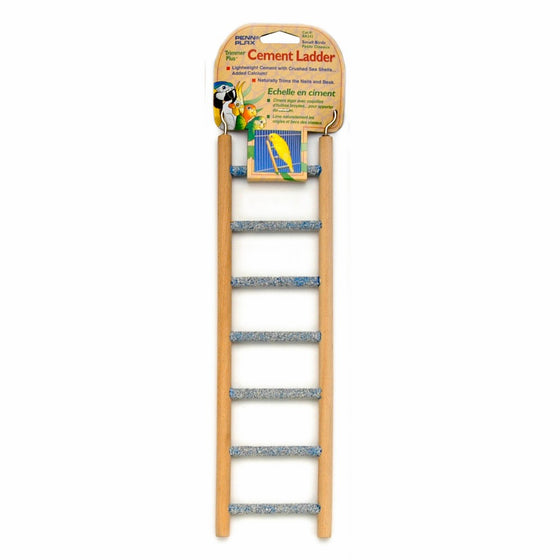 Penn Plax Small Step Wood and Cement Bird Ladder, 7-Inch