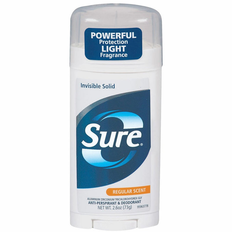 Sure Deodorant Invisible Solid, Regular - 2.6 oz