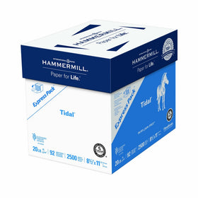 Hammermill Paper, Tidal MP, 20lb, 8.5 x 11, 92 Bright, Letter, 2500 Sheets/Express Pack (no ream wrap), (163120), Made in the USA
