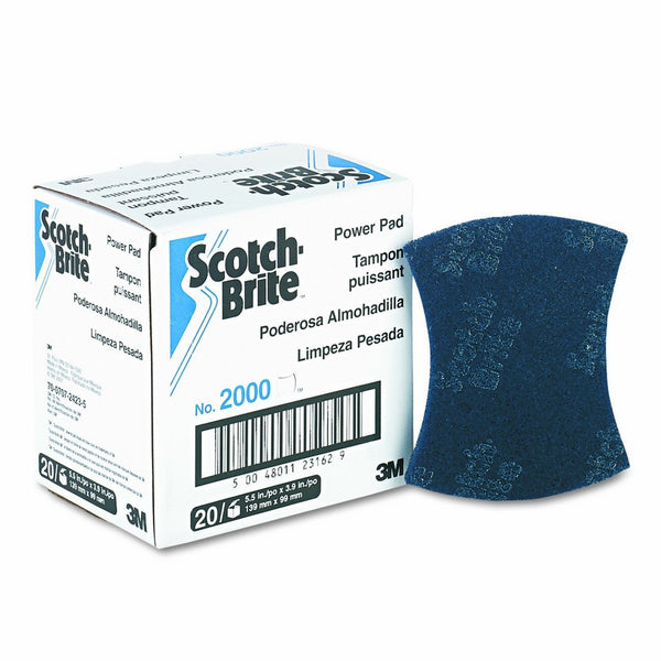 Scotch-Brite 2000 Power Pad, 5-1/2 " Length x 3-7/8" Width, Dark Blue (Case of 20)