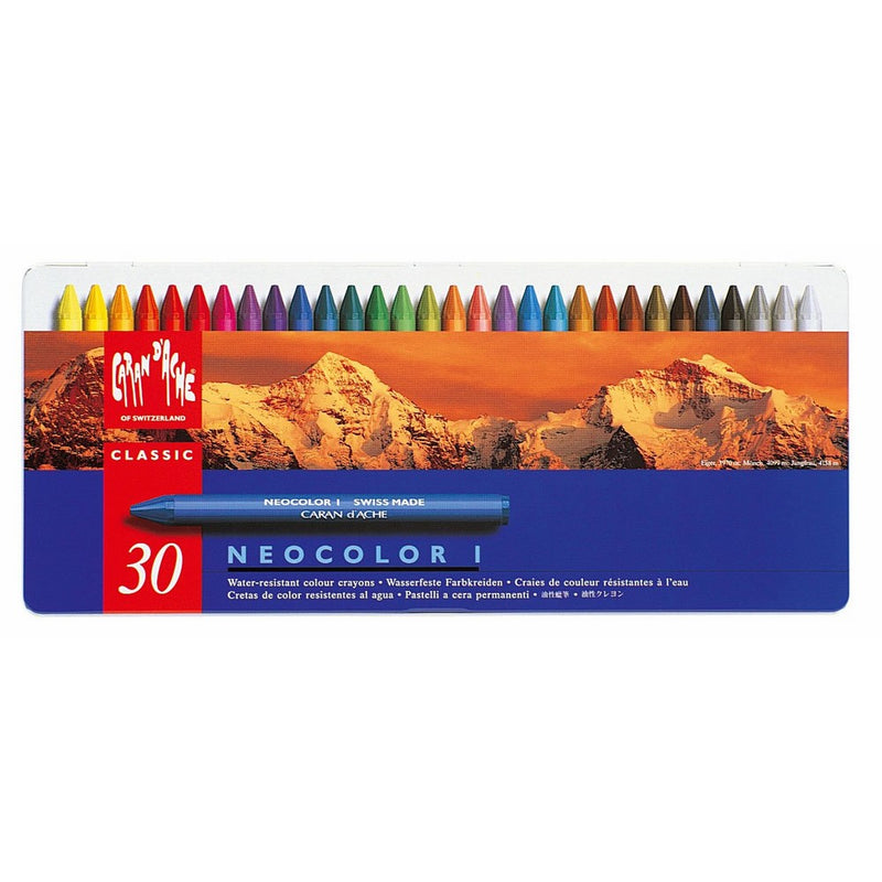 Neocolor I Water-Resistant Wax Pastels, 30 Colors