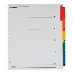 Cardinal by TOPS Products OneStep Plus Index System, Extra Wide, 11 x 9.25 Inches, 5-Tab, Numbered, Multi-Color, 1 Set (61318)