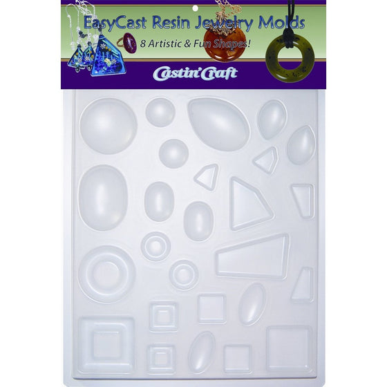 Environmental Technology Castin' Craft EasyCast Resin Jewelry Mold , 8 Artistic Shapes On One Tray