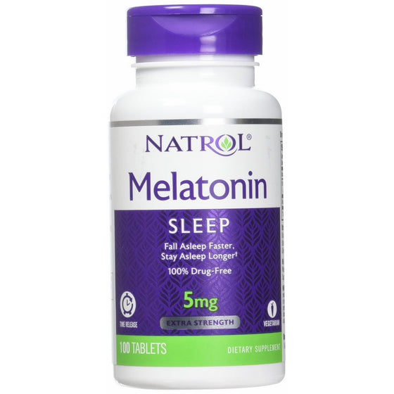 Natrol Melatonin Time Release Tablets, 5mg, 100 Count (pack of 2)