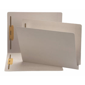 Smead End Tab Fastener File Folder, Shelf-Master Reinforced Straight-Cut Tab, 2 Fasteners, Letter Size, Gray, 50 per Box (25849)