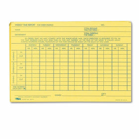 TOPS Weekly Time Report Card, 6 x 4 Inch, Index Bristol Stock, 100-Count, Buff (3017)