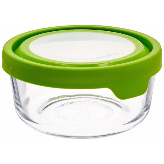 Anchor Hocking TrueSeal Glass Food Storage Container with Airtight Lid, Green, 4 Cup