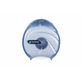 San Jamar R2090 Oceans Single 9" Jumbo Bath Tissue Dispenser, 10-1/4" Width x 12" Height x 5-5/8" Depth, Arctic Blue