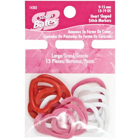 Susan Bates Heart Shape Stitch Marker, Large, 15 Per Package