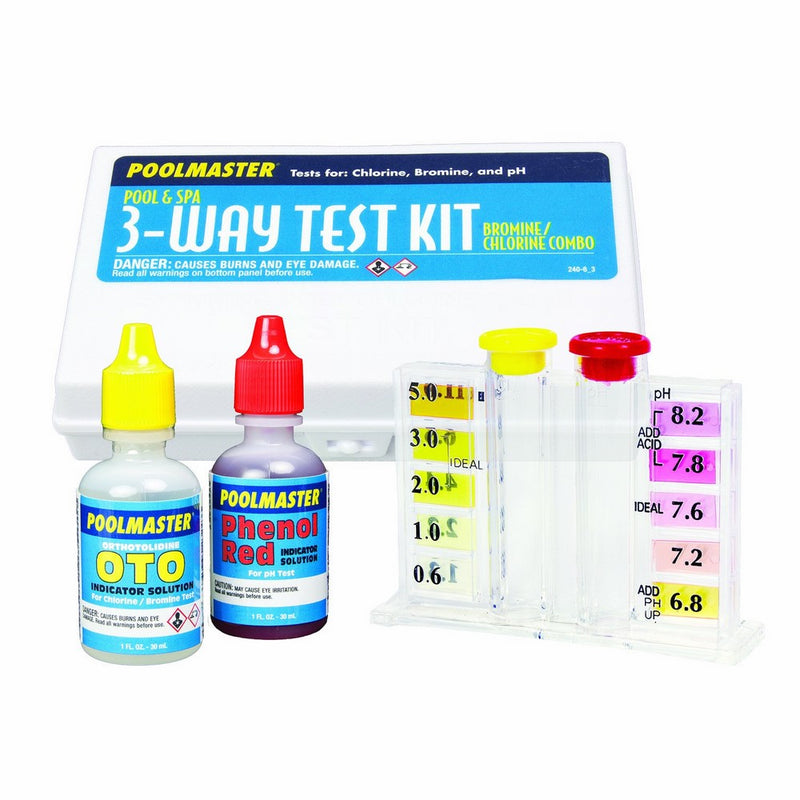 Poolmaster 22240 3-Way Test Kit with Case - Basic Collection