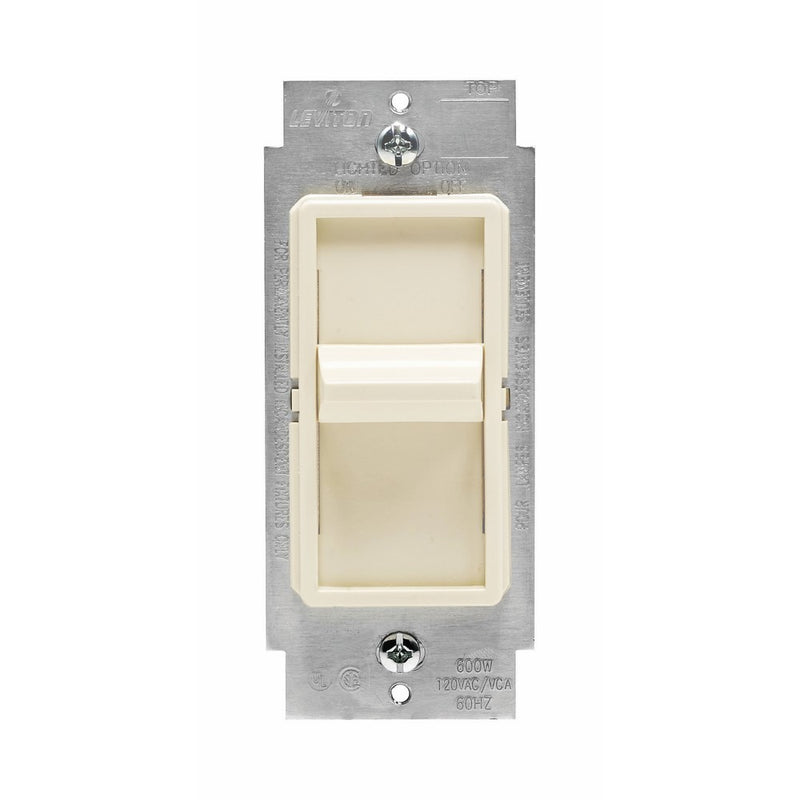 Leviton 6631-1LT SureSlide 600W Single-Pole Incandescent Slide Dimmer, Light Almond