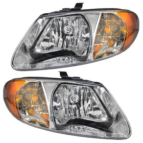 Driver and Passenger Headlights Headlamps Replacement for Dodge Chrysler Van 4857701AC 4857700AC