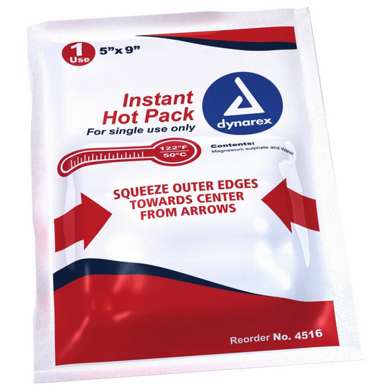 First Voice TS-4516 Disposable Instant Hot Pack, 9" Length x 5" Width (Pack of 18)