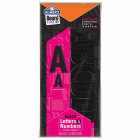 ELMERS Board Mate Repositionable Vinyl Sticky Letters & Numbers, Black (E3072M)