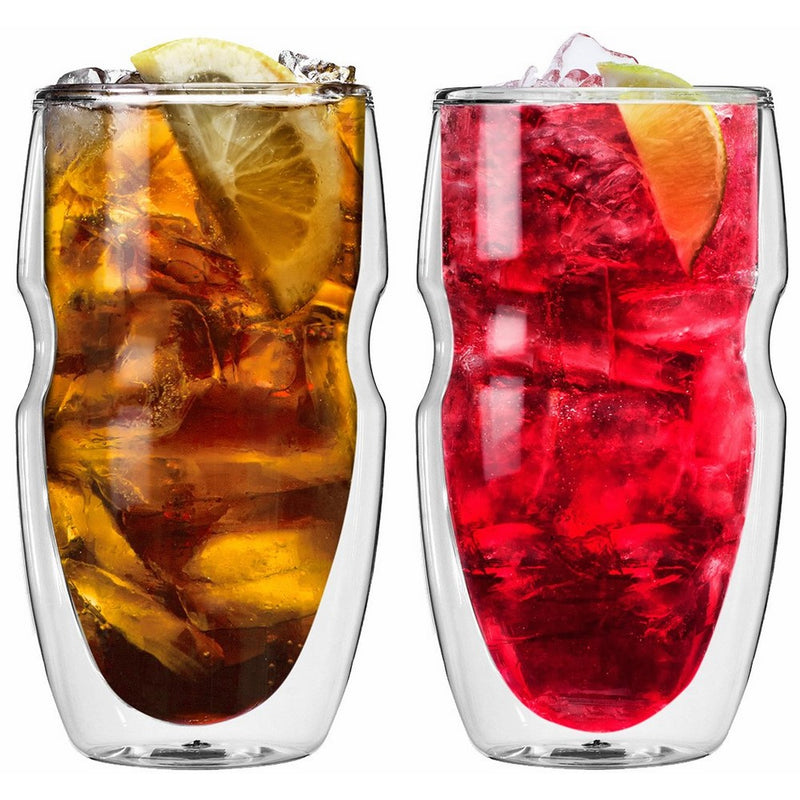 Ozeri Serafino Double Wall Insulated Iced Tea and Coffee Glasses, 16-Ounce, Set of 2