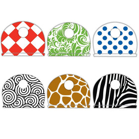 Lucky Line Designer Pattern Key Identifier Caps, Assorted Colors, 4 Pack (16304)
