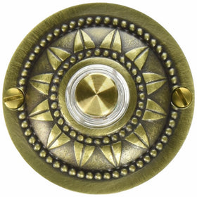 Wired Round Doorbell, Brass