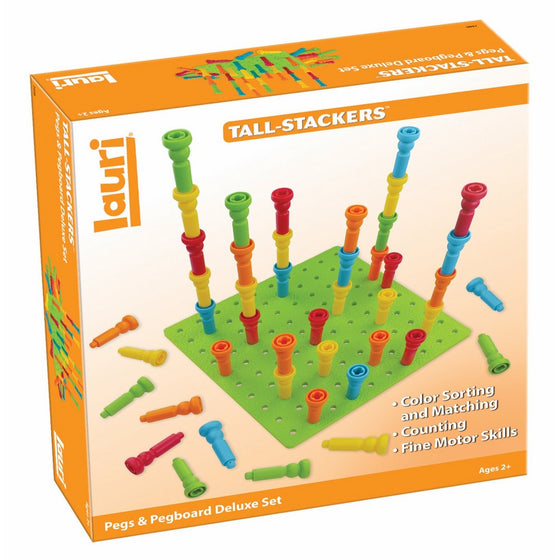 PlayMonster Lauri Deluxe Tall-Stackers - Pegs & Pegboard Set
