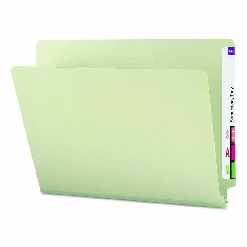 Smead 26200 Heavy Duty Folders, End Tab, One Inch Expansion, Letter, Gray Green (Box of 25)