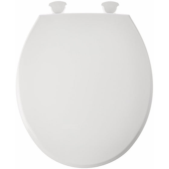 Bemis 800EC000 Plastic Round Toilet Seat with Easy Clean and Change Hinge, White